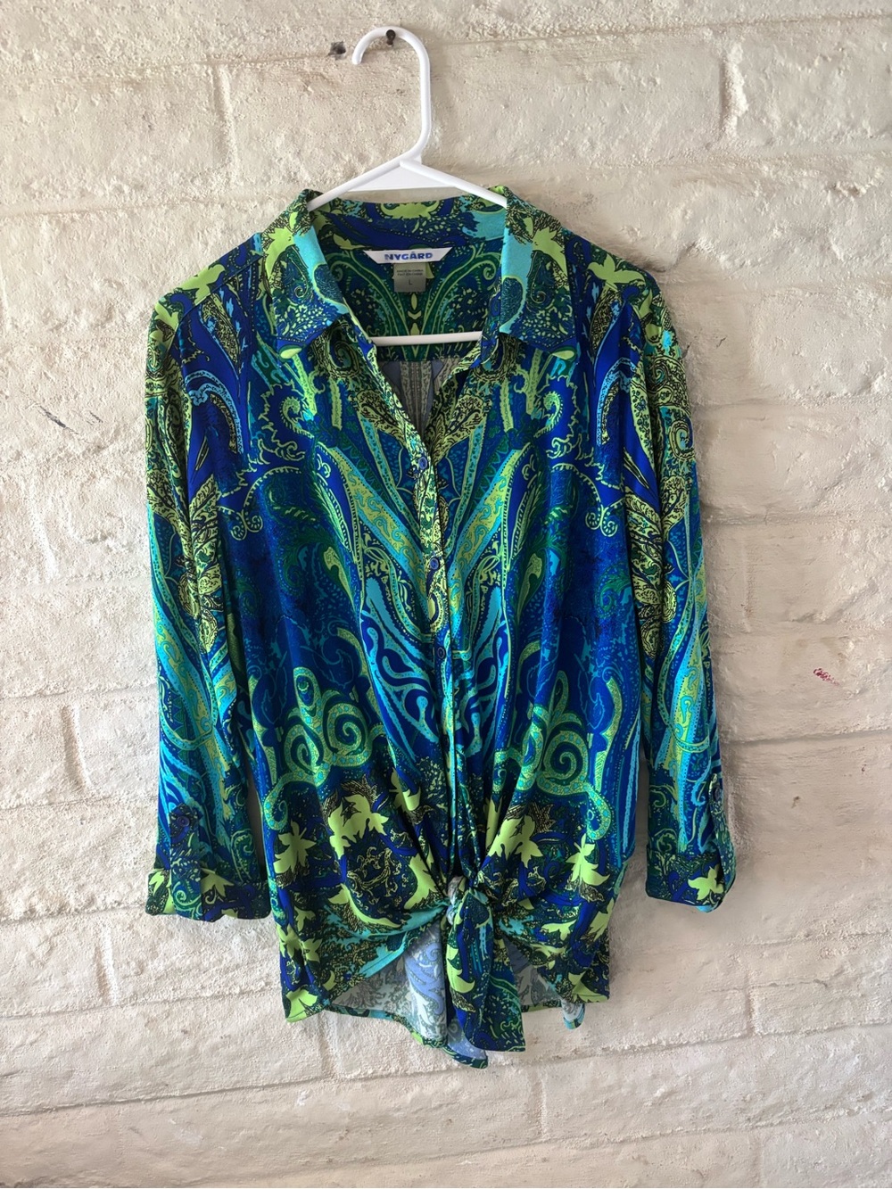 Nygaard Front Tie Blouse-Ladies Large